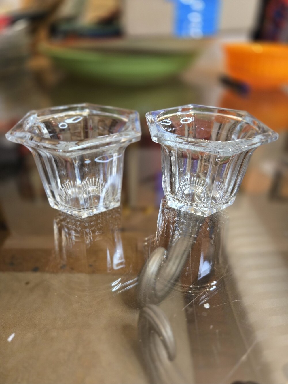 Vintage KIG Indonesia Set Of 2 Votive Glasses/Salt Cellars